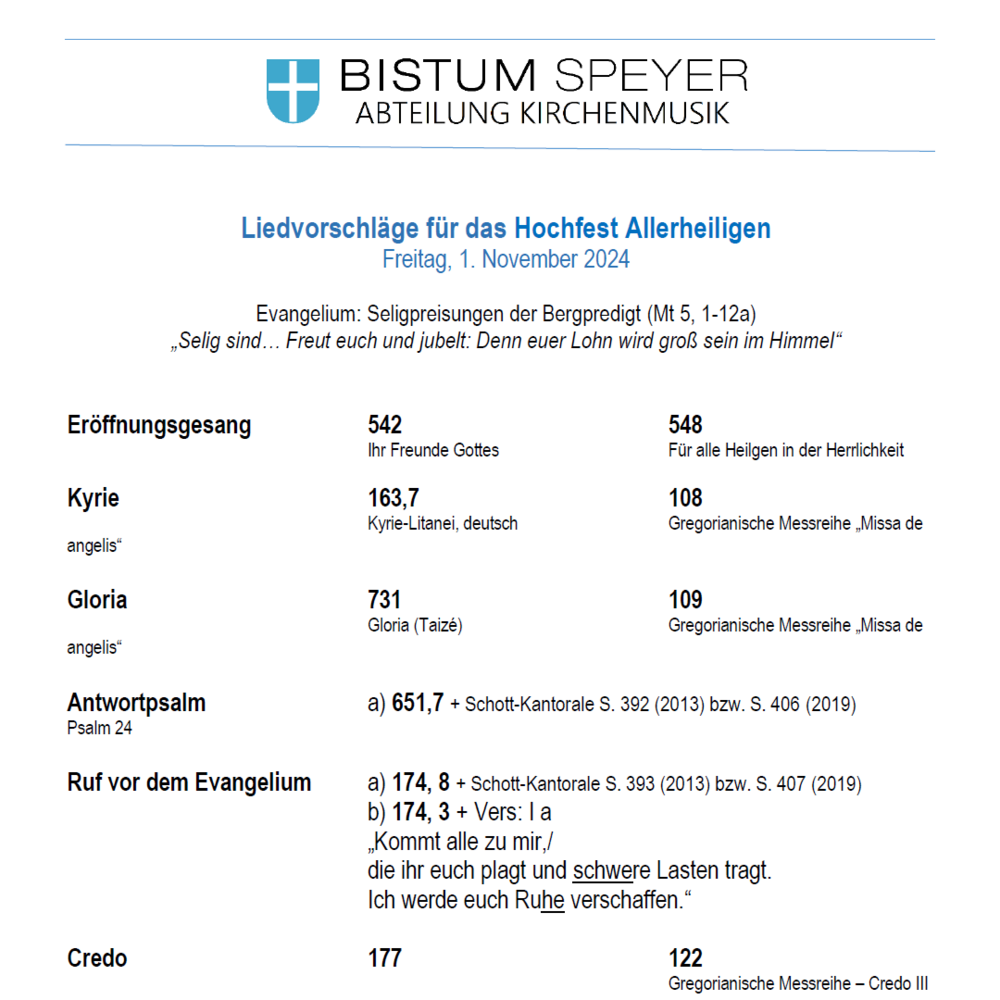 Kirchenmusik im Bistum Speyer